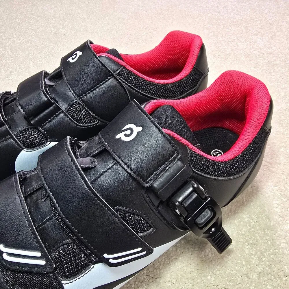 Peloton Cycling Shoes Mens Euro 47 US 13 SPD-SL Cleats Black Red Indoor Bike EUC